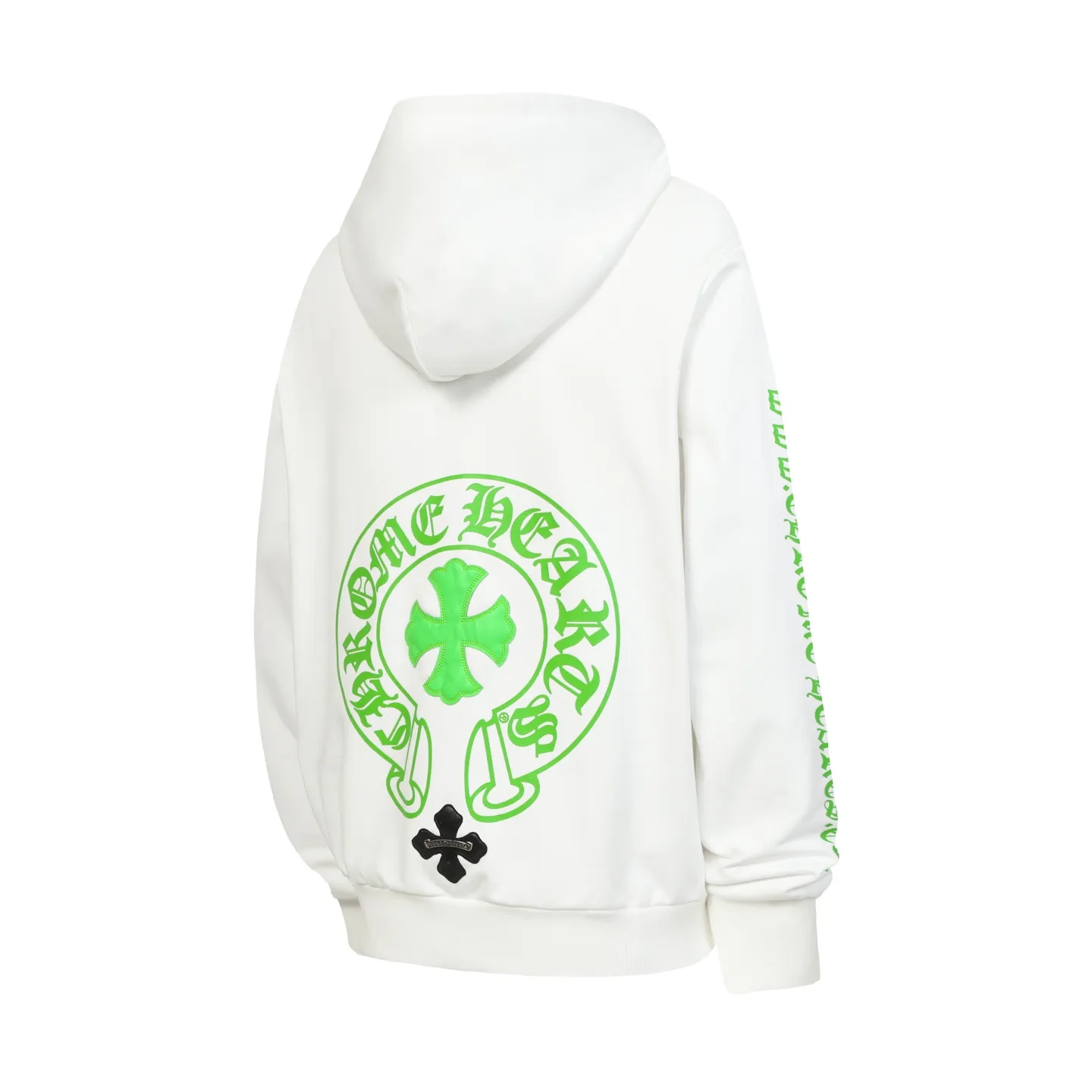 P250 #L3189 cross-border model. Those who pursue quality, please do not place an order. -Chrome Hearts/Chrome Hearts Horseshoe Sanskrit printed leather cross✝️Hooded sweatshirt - High weight, high density and high quality. The wool is soft, delicate and skin-friendly. It feels soft and silky. It has excellent warmth and skin-friendly properties. -Customized weaving and dyeing. No color difference. No matter the fabric or workmanship details, it beats the ordinary version on the market. -Colour: black white -Size: S M LXL